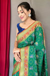 Sea Green Pure Kutchi Patola Silk Saree