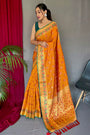 Mustard Yellow Pure Kutchi Patola Silk Saree
