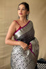 Black Soft Litchi Silk Saree