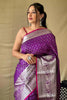 Midnight Purple Soft Litchi Silk Saree