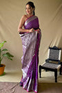 Midnight Purple Soft Litchi Silk Saree