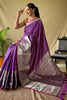 Midnight Purple Soft Litchi Silk Saree