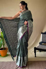 Green Soft Litchi Silk Saree