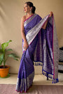 Purple Soft Litchi Silk Saree
