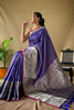 Purple Soft Litchi Silk Saree