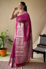 Wine Soft Litchi Silk Saree