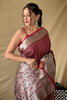 Brown Soft Litchi Silk Saree
