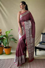 Brown Soft Litchi Silk Saree