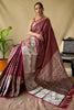 Brown Soft Litchi Silk Saree