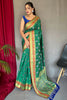 Teal Green Colour Patola Silk Saree With Designer Blouse