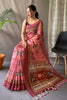 Flamingo Pink Colour Pure Kalamkari Cotton Saree With Blouse