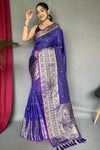 Purple Silk Saree With Weaving Work