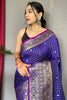 Designer Purple Silk Saree With Fancy Blouse