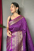 Designer Violet Silk Saree With Fancy Blouse
