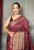 Designer Maroon Colour Silk Saree With Fancy Blouse