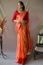 Orange Soft Linen Weaving Saree