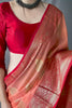 Orange Soft Linen Weaving Saree