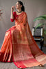Orange Soft Linen Weaving Saree