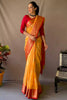 Mustard Yellow Soft Linen Weaving Saree