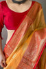 Mustard Yellow Soft Linen Weaving Saree