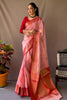 Baby Pink Soft Linen Weaving Saree