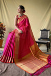 Pink Patola Bandhej Weaving Silk Saree