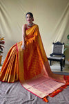 Yellow Patola Gold Zari Weaving Silk Saree