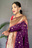 Wine Pure Paithani Silk Saree