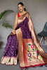 Wine Pure Paithani Silk Saree