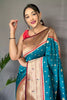 Sky Blue Pure Paithani Silk Saree