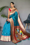 Sky Blue Pure Paithani Silk Saree