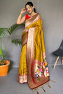 Mustard Yellow Pure Paithani Silk Saree