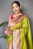 Parrot Green Pure Paithani Silk Saree