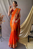 Shine Orange Colour Pathani Silk Saree With Rich Pallu