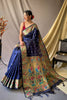 Navy Blue Colour Pathani Silk Saree With Rich Pallu
