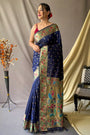 Navy Blue Colour Pathani Silk Saree With Rich Pallu