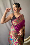 Violet Colour Pathani Silk Saree With Rich Pallu