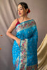 Sky Blue Colour Pathani Silk Saree With Rich Pallu