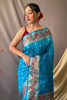 Sky Blue Colour Pathani Silk Saree With Rich Pallu