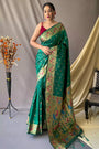 Dark Green Colour Pathani Silk Saree With Rich Pallu