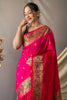 Hot Pink Pathani Silk Saree With Beautiful Pallu