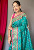 Sea Green Pure Patola Silk Saree
