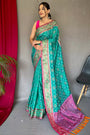 Sea Green Pure Patola Silk Saree