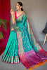 Sea Green Pure Patola Silk Saree