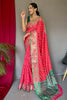 Peach Pure Patola Silk Saree