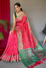 Peach Pure Patola Silk Saree