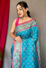 Sky Blue Pure Patola Silk Saree