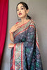 Grey Pure Patola Silk Saree