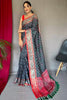Grey Pure Patola Silk Saree