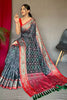 Grey Pure Patola Silk Saree